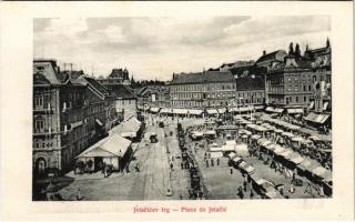 Zagreb, Zágráb; Jelacicev trg / Piac / market (non PC) (füzetből / from booklet)