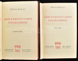 Eötvös Károly: Gróf Károlyi Gábor följegyzései I-II. kötet. Bp., 1904, Révai Testvérek kiadása. Kiad...