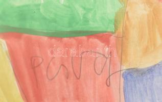 Csepeli Németh Miklós (1934-2012): Társaság. Akvarell, papír, jelezve középen lent. 41x59 cm