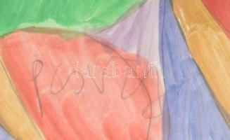 Csepeli Németh Miklós (1934-2012): Társaság. Akvarell, papír, jelezve középen lent. 41x59 cm