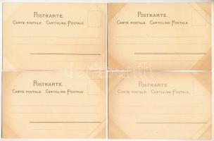 6 db régi szecessziós művészlap hölgyekkel kiváló minőségben / 6 pre-1945 art postcards, ladies play...