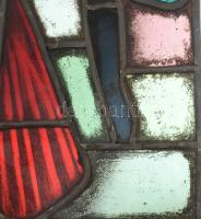 Johan Hugó (1891-1956): Társaság. Ólomüveg, jelzés nélkül. Sérült (repedésekkel). Proveniencia: Joha...