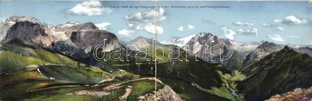 Col Rodella, Sellagruppe, Marmolata, Pordoijochstrasse panoramacard