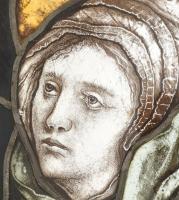 Johan Hugó (1891-1956): Női arckép. Ólomüveg, jelzés nélkül. Kopásnyomokkal. Proveniencia: Johan Hug...