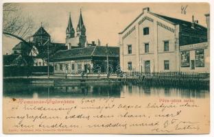 1900 Temesvár, Timisoara; Gyárváros, Páva utca sarka, Első műmalom társaság, Králicsek Béla üzlete és saját kiadása / Fabric, Erste Kunstmühl Gesellschaft / shop, mill