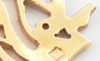 18K sárga- és fehérarany (Au) "Hórusz szeme" medál. Jelzett, bruttó: 2,6 g