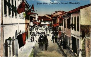 1918 Shkoder, Shkodra, Skadar, Skodra, Scutari, Skutari; Rruga Franz Ferdinand (Shqypenie) / street