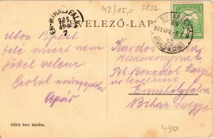 1909 Csap, Cop, Chop; Római katolikus templom és az Izraelita templom, zsinagóga, utca részletek. Gl...