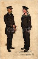 K.u.K. Kriegsmarine Matrosen / WWI Austro-Hungarian Navy mariner art postcard (r)