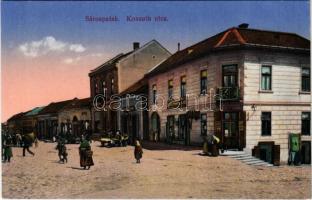 Sárospatak, Kossuth utca, piac, gyógyszertár, Dancziger Lajos üzlete
