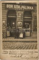 1907 Budapest, Bor, sör és pálinka mérés, söntés, bejárat a dolgozókkal. photo (EK)