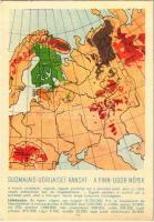 A finnugor népek; a Sugurahvaste Instituut (Rokonnépek Intézete) kiadása / Suomalais-Ugrilaiset Kansat / Finno-Ugric language family map (fa)