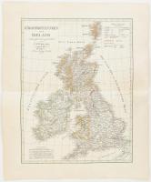 1830 Carl Ferdinand Weiland (1782 - 1847): Grosbritannien und Ireland entwurfen und gezeichnet von C. F. Weiland. Weimar, 1830, Verlage des Geogr. Instituts, kézzel színezett rézmetszet, 42x32 cm, teljes: 48,5x40 cm