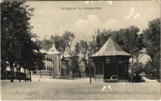 1906 Hévíz, Györgyház és zenepavilon. Márton Mór kiadása (EM)