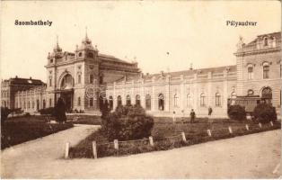 1917 Szombathely, Pályaudvar, vasútállomás, villamos. Vasúti levelezőlapárusítás 988. (EK)