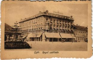 1924 Győr, Hotel Royal szálloda, Fehérhajó szálloda, kávéház. Mahler J. kiadása