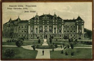 1926 Rimaszombat, Rimavská Sobota; Járási hivatal (Vármegyeháza). Klein Géza kiadása / Okresného úradu / county hall (EK)