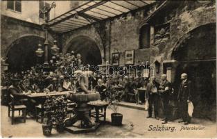 1924 Salzburg, Peterskeller / restaurant, inn, interior with guests and waiters (fl)