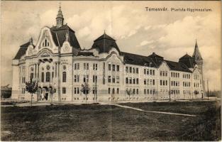 1913 Temesvár, Timisoara; Piarista főgimnázium. Piaristen Obergymnasium / grammar school (fa)