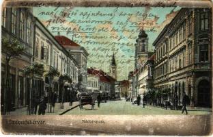 1904 Székesfehérvár, Nádor utca, Café Elite kávéház, üzletek. Eisler Adolf kiadása (EM)