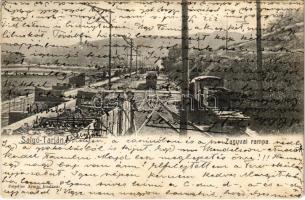1908 Salgótarján, Salgó-Tarján; Zagyvai rámpa, iparvasút, vonat. Friedler Ármin kiadása