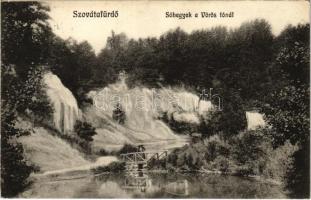 1914 Szováta, Sovata; Sóhegyek a Vörös tónál. Zsula Sándor kiadása / salt rocks, spa (EK)