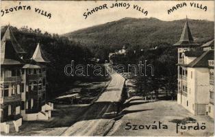 1908 Szováta-fürdő, Baile Sovata; Szováta villa, Sándor János villa, Maria villa. Fec. Scolik Károly cs. és kir. udvari fényképész / villas, spa (EK)