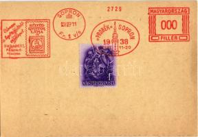 1938 Sopron, Bélyeggyűjtők Lapja Propaganda Bélyegkiállítása Sopron 1938. IX. 11-20. s: Fery + "...