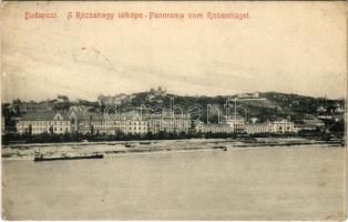 1907 Budapest II. Lukács és Császár fürdő, Rózsahegy (Rózsadomb) a háttérben (EK)