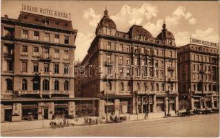 Budapest VII. Erzsébet körút, Grand Hotel Royal nagy szálloda (a 3 épület később lett teljesen összeépítve), kávéház. Klösz Gy. kiadása