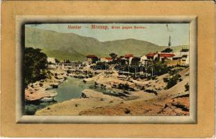 1913 Mostar, Blick gegen Norden / general view, bridge + K.u.K. Militär Post Mostar" (EK)