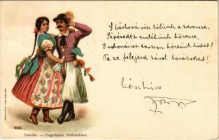 1899 (Vorläufer) Csárdás, magyar folklór / Ungarischer Nationaltanz / Hungarian folklore art postcard, traditional dance. Rigler R.T. 3031. litho (EK)