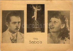 Orig. Sabo's / Szabó zsonglőrök, cirkuszi akrobaták / Circus acrobats (szakadás / tear)