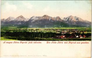 Tátra, Magas-Tátra, Vysoké Tatry; Poprád felől. Cattarino Sándor kiadása 192. / general view