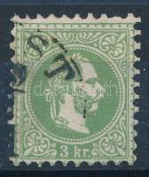 1867 3kr óriási vízjellel / with large watermark "(PE)ST"