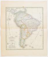 1828 Carl Ferdinand Weiland (1782 - 1847): Süd America entworfen und gezeichnet von C. F. Weiland. Weimar, 1828, Verlage des Geogr. Instituts, kézzel színezett rézmetszet, 39,5x34 cm, teljes: 48,5x40 cm