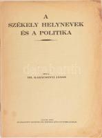 Karácsonyi János: A székely helynevek és a politika. Lugoj, 1927., Husvéth és Hoffer, kissé foltos, 15 p.