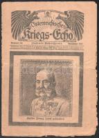 1916 I. Ferenc József halálhíre és képe az Österreichisches Kriegs-Echo c. német ny. lap borítóján, lap széle sérült