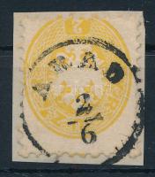 1864 2kr képbe fogazott bélyeg / shifted perforation "ARAD"