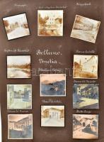 1916-1917 I. világháborús fotóalbum 129 db beragasztott fotóval, feliratozva karintiai és felső-olas...