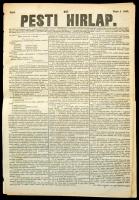 1848 május 1. és 2., Pesti Hirlap lapszáma, a forradalom és szabadságharc híreivel, korabeli reklámokkal, hajtásnyommal, lapszéli apró sérülésekkel, május 2. szánban néhány ceruzás jelöléssel