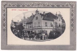 1912 Brád, vasútállomás. Roth Gy. kiadása / Bahnhof / railway station