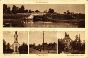 Kápolnásnyék, Vágóhídi nagy híd, Deák Ferenc utcai részlet ostrom után, Református templom ostrom előtt és után (Rb)