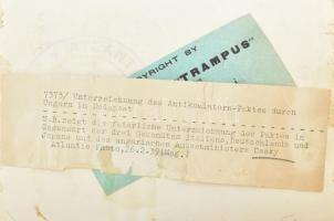 1939 Az antikomintern paktum aláírása Budapesten, a háttérben Csáky István külügyminiszter, sajtófot...