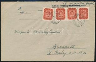 1946 (18. díjszabás) Levél 400 milpengő bérmentesítéssel