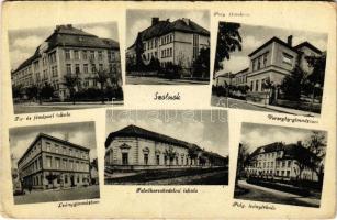 1943 Szolnok, Fa- és fémipari iskola, Polgári fiúiskola, Verseghy gimnázium, Leánygimnázium, Felsőkereskedelmi iskola, Polgári leányiskola (szakadás / tear)