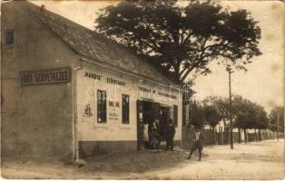 1941 Moha (Székesfehérvár), Czina patak partjáról, Hangya szövetkezet vendéglője és kereskedése, bor, sör és pálinka korlátlan mérése, üzlet. photo (EB)