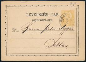 ~1872 2kr díjjegyes levelezőlap / PS-card 