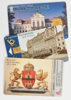 3db telefonkártya: Gödöllői kastély, hátoldalán Erzsébet királyné (Sisi); Soproni postapalota; Budapest címere