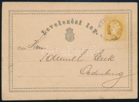 1871 2kr díjjegyes levelezőlap / PS-card 